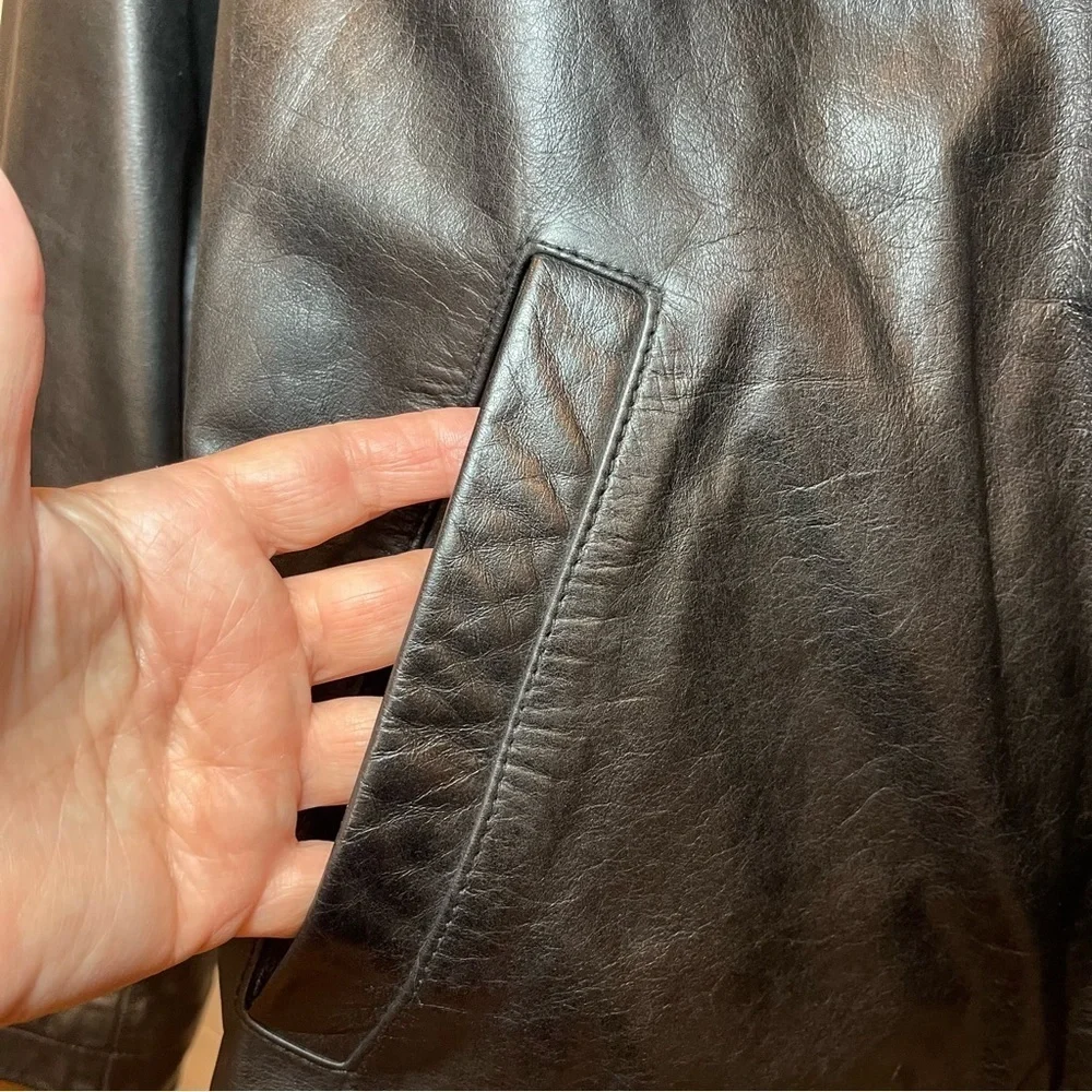 J. Crew Classic Men's Black Leather Flight Jacket Size XL